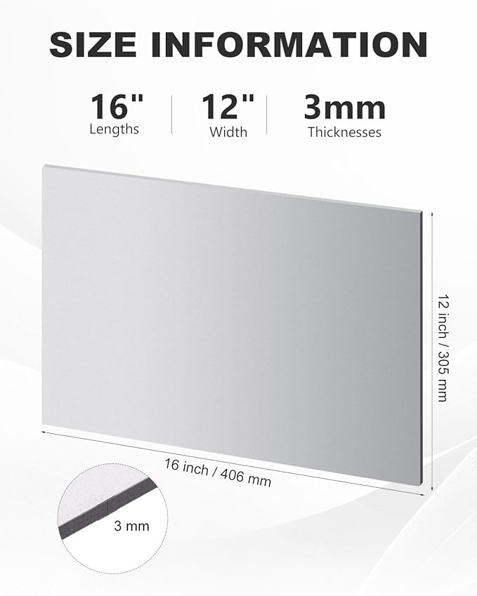 16" x 12" 11 Gauge Steel Sheets Metal Cold Rolled Steel Plate, 2 Pcs Weldable Metal Sheet for DIY Craft Projects, Industrial, Professional