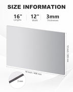 16" x 12" 11 Gauge Steel Sheets Metal Cold Rolled Steel Plate, 2 Pcs Weldable Metal Sheet for DIY Craft Projects, Industrial, Professional
