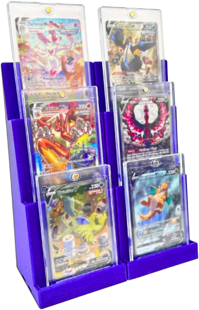 Magnetic Card Holder Stadium Displays - Galaxy Purple (2 Pack), Compatible with Ultra Pro Protectors - Trading Card Holder - Card Stand - Sports Card Display