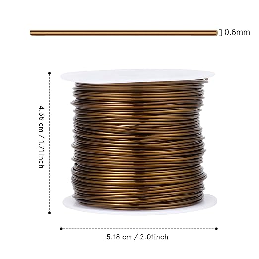 164FT Jewelry Wire 22 Gauge Tarnish-Resistant Copper Beading Wires Roll Bulk for DIY Crafts Jewelry Making, Antique Bronze