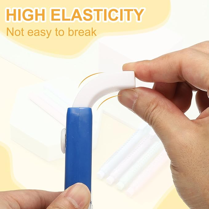 PATIKIL 4 Pack Erasers, Sliding Retractable Eraser Push Pull Cute Pencil Erasers Soft Large Easy to Clean with Plastic Sleeve for Sketching Drawing Artists Teacher Pencils, Blue White