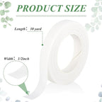 Phinus 9 Rolls Floral Tape, 1/2 Inch x 30 Yard Flower Tape, Green Floral Tape for Floral Crafts Supply, Bouquet Stem Wrapping, Wedding Bouquet (White)