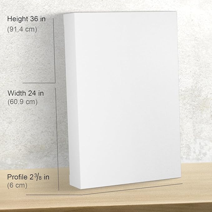 PHOENIX 24x36 Inch Museum Canvas - 2 3/8 Inch Thick Porfile Deep Large Stretched Canvas for Painting 1 Pack 100% Cotton 11 Oz. Gesso Primed White Blank Professional Canvas Oil & Acrylic Paints