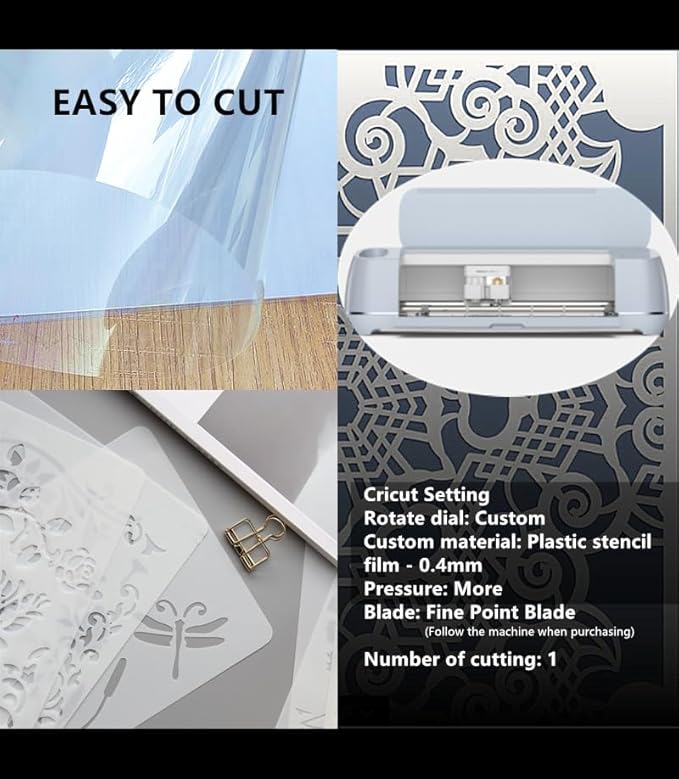 Clear Blank Stencil Sheet for Cutting. 10 Pack 12" x 24" 6mil/0.15mm Thick .Gift, Acetate Template Material,Craft Plastic Sheets (6 mil,10 Pack)