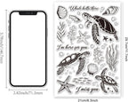11.7 x 8.3 inch Sea Turtle Clear Stamps for Card Making Marine Organism Rubber Stamps Background Stamps for Card Making Holiday DIY Handmade Decoration Scrapbooking journaling Stamps