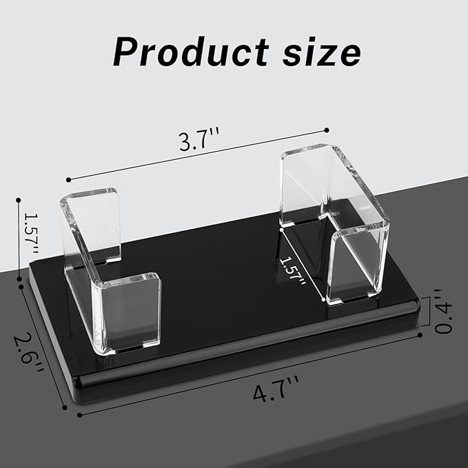 2Pack Acrylic Business Card Holder Black Enlarged Holds 120 Cards for Office/Exhibition/Restaurant Desk/Counter Display Name Card Organizer Stand