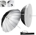 NEEWER 65"/165cm Parabolic Reflective Umbrella Photography with Silver Inner, Soft Lighting with Diffuser Cover, Bag, Quick Fold for Camera Photo Studio Video Light Shooting Monolight Flash, NS3U