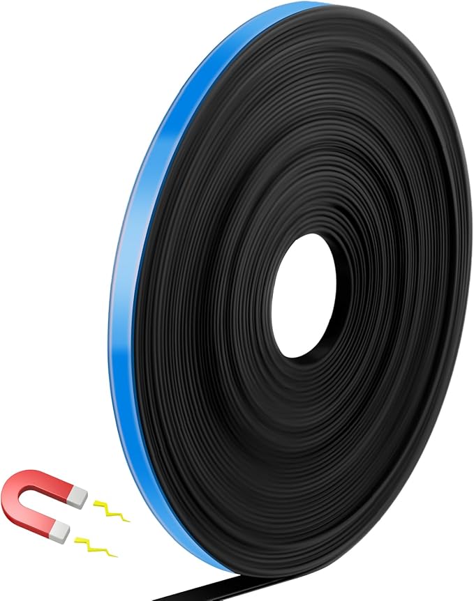 Magnetic Tape Roll Thin Strips, 0.39 Inch x 33 Feet Magnetic Board Dividers Whiteboard Graphic Decorative Tape Marking Line for Classroom Office Art Accessories(Blue)