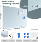 Glass Whiteboard 48"X36" Magnetic Glass White Board Frameless Wall Mounted Dry Erase GlassBoard for Office School Home