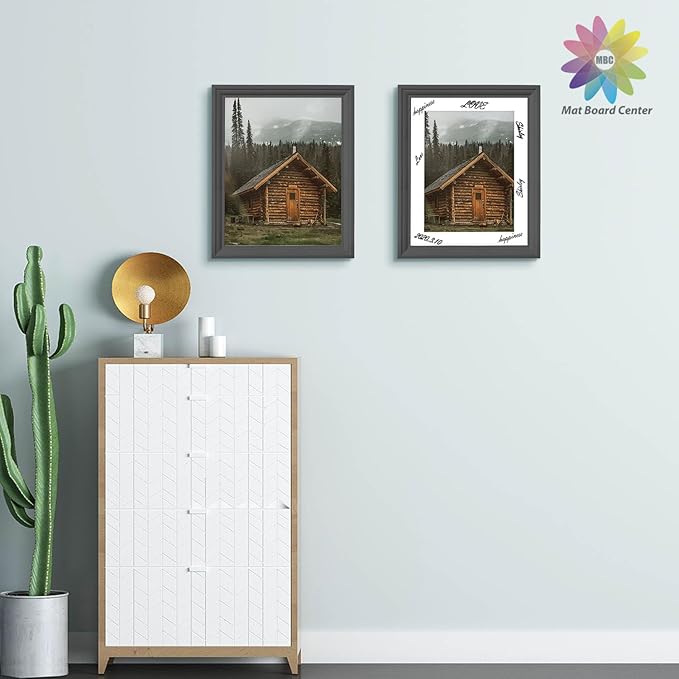 MBC MAT BOARD CENTER, 10 Pack 11X14 for 9X12 White Picture Mats Frame Mattes, Bevel Cut, Acid Free, 4-Ply Thickness