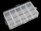 8 Pack 15 Grids Plastic Bead Organizer Box 6.8 * 3.86 * 0.87 inches Clear Storage Container Jewelry Case with Fixed Dividers for Rings, Earrings, Nail Art, DIY Crafts, Fishing Tackles