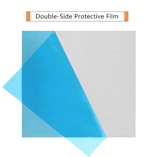 2Pack 6061 T651 Aluminum Sheet Metal 12 x 12 x 1/8(0.125”) Inches Flat Plain Aluminum Plate Covered with Protective Film, Heat Treatable Rectangle 3mm Aluminum Metal Plate for Crafting, Industrial