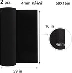 2Pcs EVA Foam 4mm, Cosplay Foam 16x59 inch Black, High Density 90 kg/m³, for Craft Projects Cosplay Costumes, Fake Weapons, Decorations, Christmas, Easter, Thanksgiving, etc.