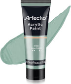 Artecho Green Acrylic Paint, Sage Green Paint (120ml / 4.05oz) Tubes, Art Craft Paints for Canvas, Rock, Stone, Wood, Fabric, Art Supplies