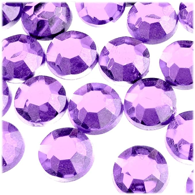 The Crafts Outlet 72pc Rhinestones Round 20mm - Purple Amethyst