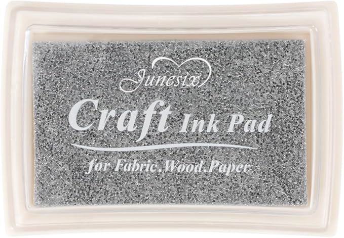Silver Ink Pad Finger Washable Kids Stamp Ink Pad for Rubber Stamps Paper Scrapbooking