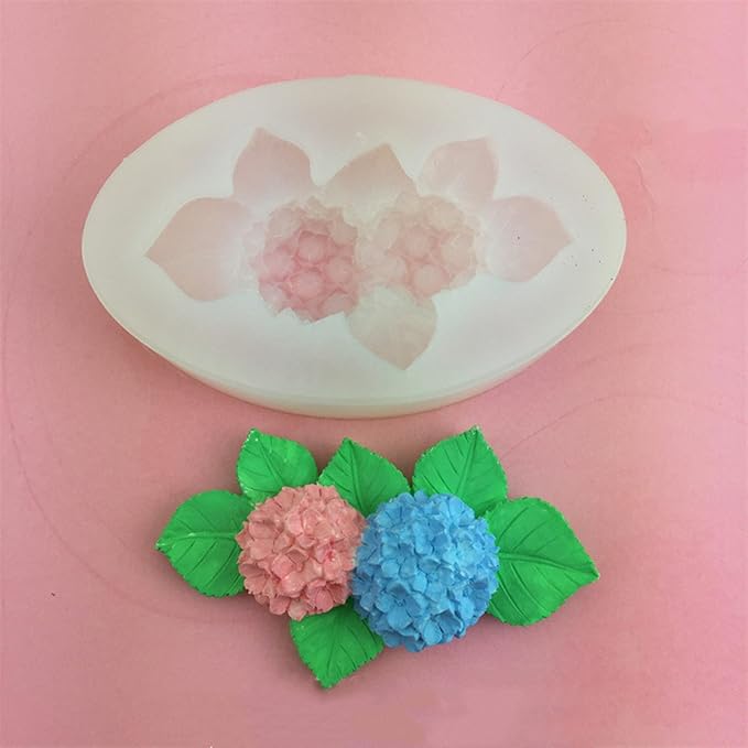 Hydrangea Flower Silicone Mold for Candle Soap Fondant Chocolate Candy Cake Decorating Baking Pastry Polymer Clay
