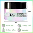 Matio Chameleon Mica Powder, 1.06oz/ 30g Aurora Forest Chrome Nail Powder, Pearlescent Effect Color Shift Pigment for Resin Craft, Soap Candle Dye, Nail Art, Makeup, Bath Bomb, Paint, Slime Pigment