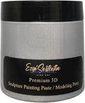3D Sculpture Painting Paste|Texture Paste|Decorative Plaster|Ready to Use|Unique Colors|Ideal for Artwork|Stencil|Flowers|Texture|Art Relief| 6 oz (Metallic Silver)