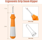 Mudder 5 Pieces Seam Ripper for Sewing Ergonomic Seam Ripper Colorful Large Thread Remover Stitch Tool Handy Thread Picker for Sewing Crafting Embroidery Removal Tool, 5 Colors