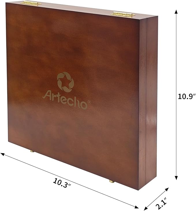 Artecho Oil Pastels Set of 120 Colors Wooden Box, Soft Oil Pastels for Art Painting, Drawing, Blending, Ideal Gift Choice for Everyone (10 x 70 mm)