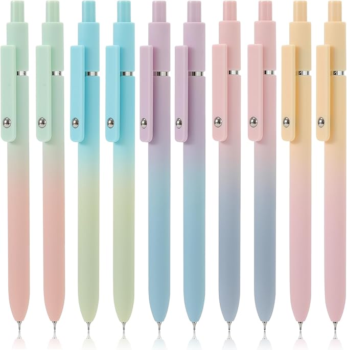 FIOVER 10pcs Gel Pens Black Ink Medium Point 0.7mm Pens Smooth Writing High-End Series Cute Ballpoint for Journaling Note Taking, Office School Supplies Gifts for Women and Men
