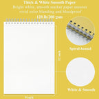 Marker Paper Sketchbook, 9"X12" Alcohol Marker Paper, 60 Sheets (200gsm/ 120lb) Marker Sketchbook Bleedproof, Professional Art Supplies for Adults & Teens.