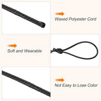 MECCANIXITY Waxed Cord 1mm Waxed Polyester Cord 175 Yard Wax String for Bracelet Making,Necklaces, Beading,Jewelry Making and DIY Crafts(Black)