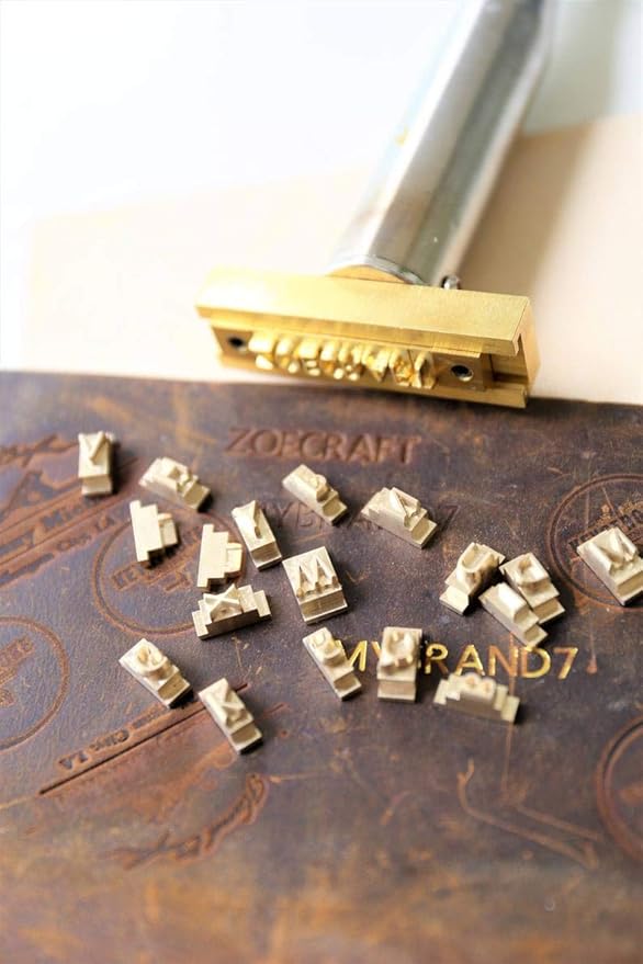 26 Interchangeable Alphabet & Number Mold Set with T-Slot Holder | Custom Brass Engraving Tools for Leather, Wood, Hot Foil Machines | DIY Symbol Dies, Stamping Imprint Templates (Set B)