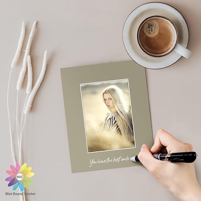 Mat Board Center, Pack of 20, Mixed Colors 8x10 Picture Mats Matting with White Core Bevel Cut for 5x7 Pictures