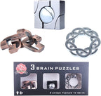 Brain Teaser Puzzle for Adults Puzzles Metal Hole Lock Adult Educational Toy Games for Adults Teens Educational Toy Gift (White)
