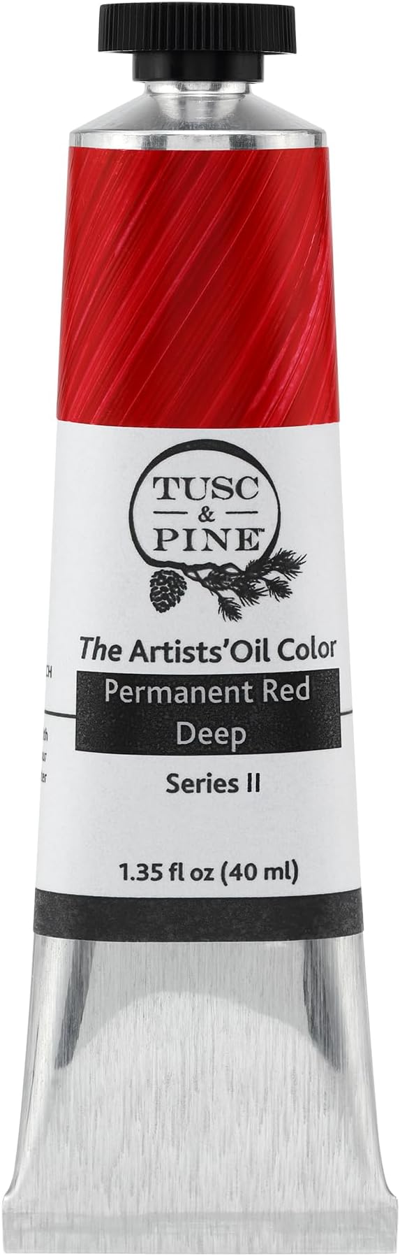 Tusc & Pine Artist Oil Paint - Permanent Red Deep, 40 ml, Non-Yellowing, Rich & Creamy Consistency, Maximum Pigment Load, Small Batch Milled Oil Paints Made in the USA for Professional Artists