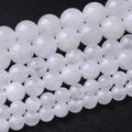 90PCS 4MM White Chalcedony Beads Round Loose Stone Beads for Jewelry Making DIY Energy Stone Healing Power Bracelet 15"