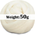 Mayboos Wool Roving Yarn, 1.76oz Colored Natural Wool Roving,Wool Felting Supplies Pure Wool Chunky Yarn for Wet Felting handcrafts and Spinning (White Color)