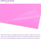 DMiotech 10Pcs Correction Gel Light Filter Overlay Transparent Plastic PVC Sheets Pink for Photo，Film,Video