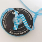 Micomon Vivid Blue and White Woven Edge Plaid Ribbon 100% Polyester Gingham Ribbon 25 Yards Each Roll (3/8",Vivid Blue)