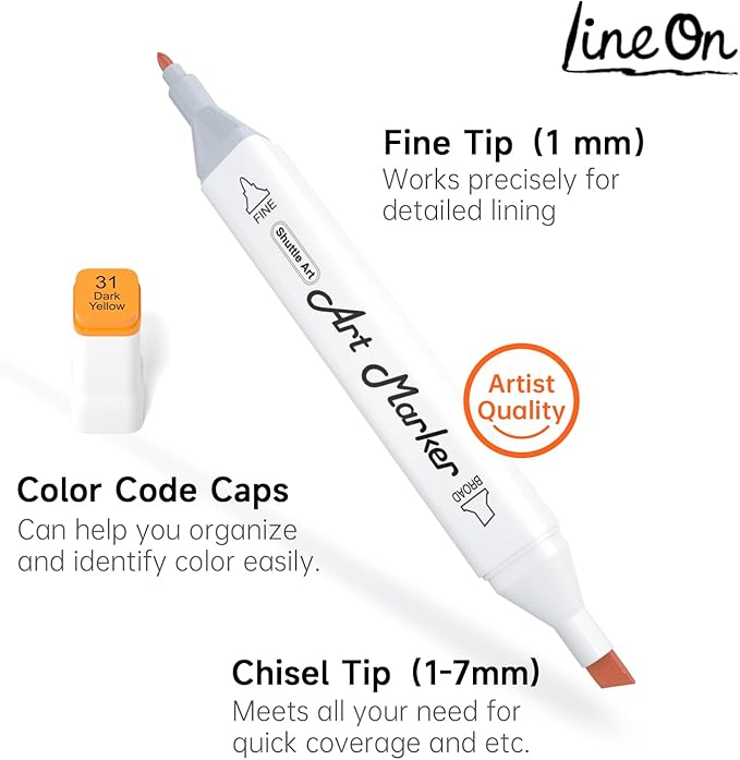 172 Colors Alcohol Based Dual Tip Art Markers, 171+1 Blender Permanent Marker Pens Plus 1 Marker Pad 1 Case Perfect for Kids Adult Artist Coloring Books Drawing Sketching and Card Making