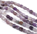 Natural Amethyst Cuboid Stone Loose Semi Gemstone Beads for Jewelry Making 8mmx12mm 38cm/Strand