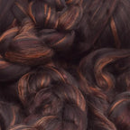 Merino Silk Luxe Tonal Designer Blend. Superfine Merino, Mulberry Silk, Tussah Silk. Top Roving for Spinning or Felting. Chestnut Velvet 1oz