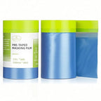 Pre-Taped Masking Film for Painting - 22" x 66' Painters Plastic Sheeting with Automotive Paint Tape and Drape for Covering Cars, Walls, Windows and Furniture Protection (2 Rolls)