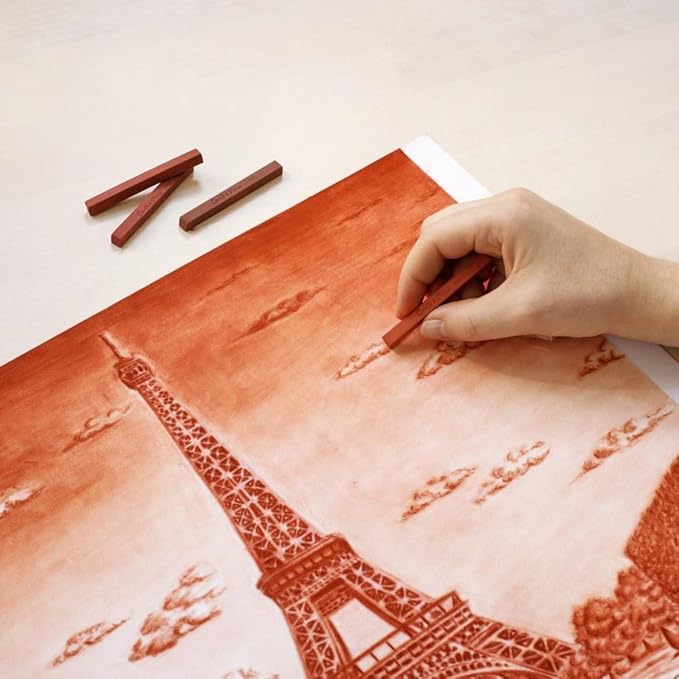 Conté à Paris 12 Count Sketching Crayons Set, Sanguine