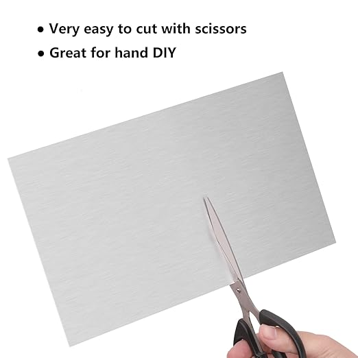 4Pack 5052 H32 Thin Aluminum Sheet Metal 6 x 12 x 0.012 (12Mil) Aluminum Plate Covered with Protective Film, Rectangle 0.3MM Thin Aluminum Metal Plate for Crafting, DIY, Handcraft, Backsplashes