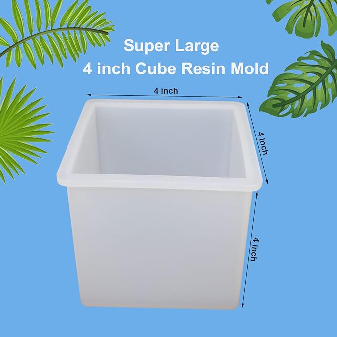 4 Inch Cube Silicone Mold Super Large Square Resin Mold Resin Epoxy Casting Molds