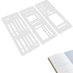Handmade Flexible Record Template, Reusable Planner Stencils for Journaling, Calendar, Checklists, Scrapbooking & DIY Craft Supplies (B Set)