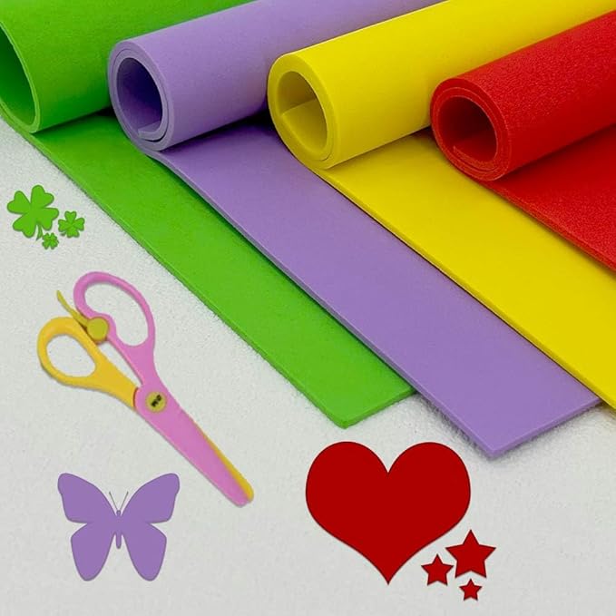 60 Pack EVA Foam Sheets, 12 x 8 Inch, 1mm Thick, Assorted 15 Colors Crafting Sponge Foam Paper for School Scrapbooking and DIY Craft Projects