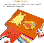 A4 Origami Paper White 100 Sheets, 8.27×11.7 inch Double Sided Color Easy Fold Big Origami Paper A4 Colored Copy Papers Thin 70gsm for Beginners, DIY handwork Art and Craft Projects (210 x 297 mm)