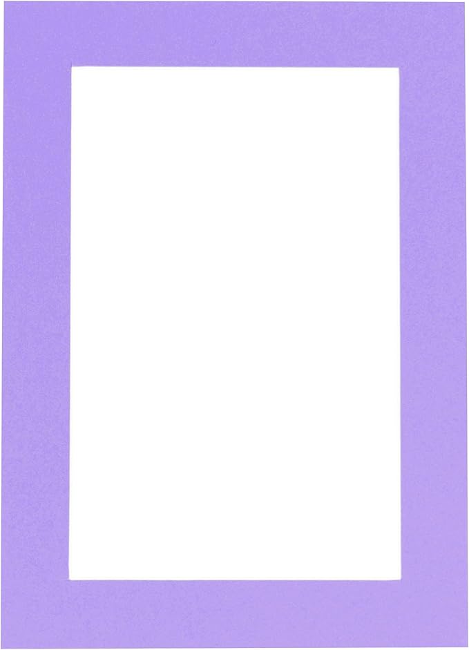 6x8 Mat for 8x10 Frame - Precut Mat Board Acid-Free Light Purple 6x8 Photo Matte Made to Fit a 8x10 Picture Frame, Premium Matboard for Family Photos, Show Kits, Art, Picture Framing, Pack of 1 Mat