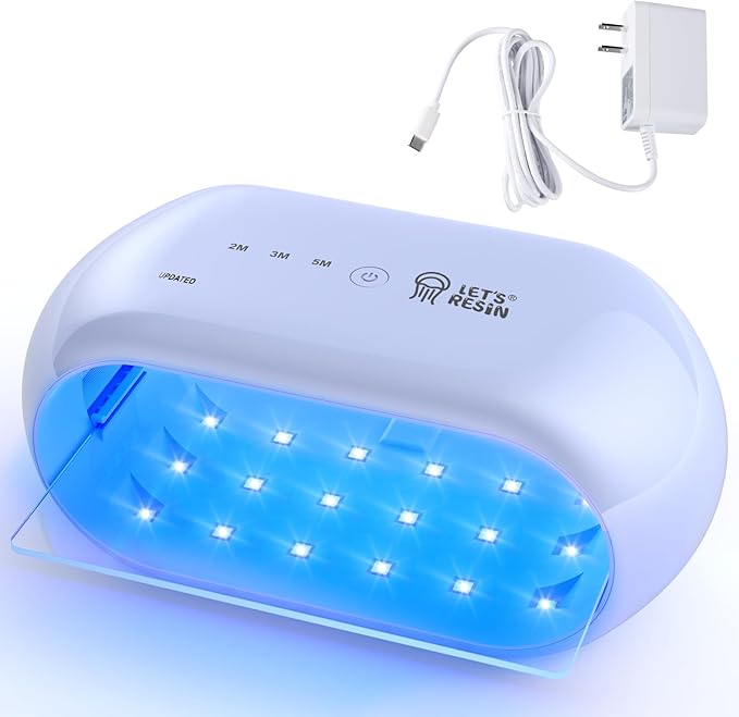 LET'S RESIN UV Light Advanced,Two-Sided Longer time Setting(2m,3m,5m) UV Resin Light with 36 LED Beads, Large Size UV Lamp for Resin Curing,Resin Molds,DIY Craft Decor(Own Design Patent)