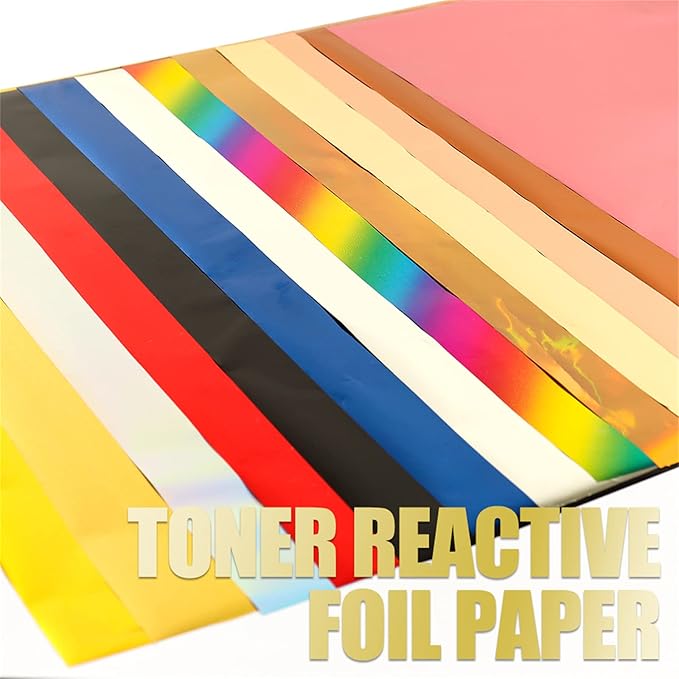 Briartw 20x29cm Hot Foil Paper 50 Sheets Pack Toner Reactive Foil Hot Stamping Foil Paper by Laser Printer and Laminator for Scrapbooking Craft Cardmaking DIY Album (Plum, 50 Sheets)