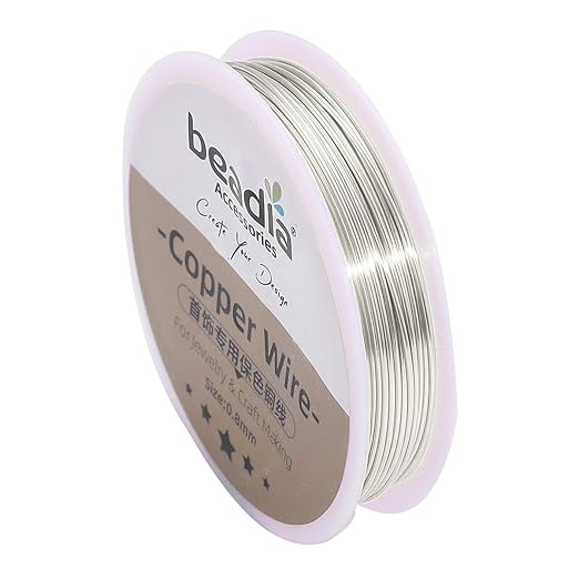 Silver Copper Wire 0.8mm Bead Cord for Bracelet Necklace Charm Beading Jewelry Making 9yard